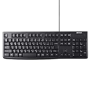 BUFFALO USB接続 有線スタンダードキーボード ブラック BSKBU105BK【Windows/PS4/Nintendo Switch対応】