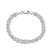Amberta 925 Sterling Silver 4.7 mm Byzantine Chain Bracelet Size 7.5