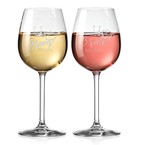 Set of 2, Personalized Large Round Bowl Wine