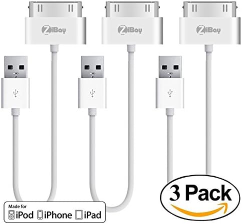 ZiBay hui-122 Short Cable, 30 Pin Usb Sync and Charging Data Cable for IPhone 4/4S, IPhone 3G/3Gs etc. - 3 Piece