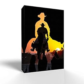 Canvas Wall Art West Cowboy Pictures Home Wall Decorations for Bedroom Living Room Paintings Canvas Prints Framed - 12x18 inches