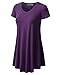 URBANCLEO Womens V-Neck Elong Tunic Top Mini T-Shirt Dress Plum 3XLARGE