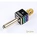 Portable Wireless Karaoke Microphone with LED Light, Mini Handheld Cellphone Karaoke Player Built-in Bluetooth Speaker, H8 Karaoke MIC Machine for Home KTV By IMMOSO (Gold)
