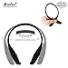 Bluetooth Headphones, DolTech 980 Wireless Stereo Sweatproof Retractable Earbuds Wire Sport Neckband Headphones Built-in Mic with Noise Cancellation Headset for iPhone7/6/IOS/ Android Devices(Black)