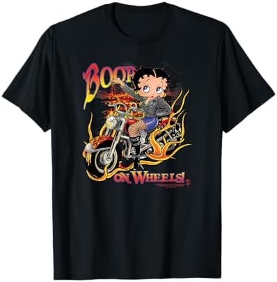 Amazon.com: Betty Boop Biker Outfit Motorcycle Pose T-Shirt