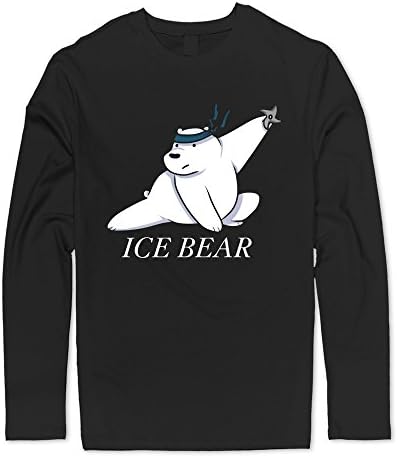 Great Cotton We Bare Bears Ice Bear T-shirts For Man Black