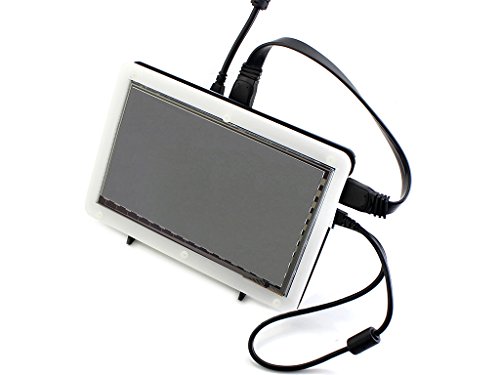 Waveshare 7inch 1024*600 Capacitive Touch Screen LCD Display HDMI Interface Supports Various Systems for  Raspberry pi A/A+/B/B+/2 B/3 B& BengleBone Black & Banana Pi with Bicolor Case