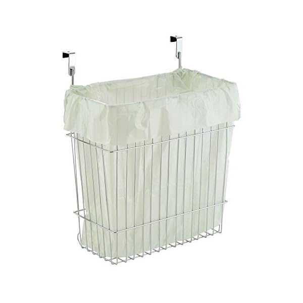mDesign Over-the-Cabinet Wastebasket Bin or Storage Basket for Kitchen - Chrome