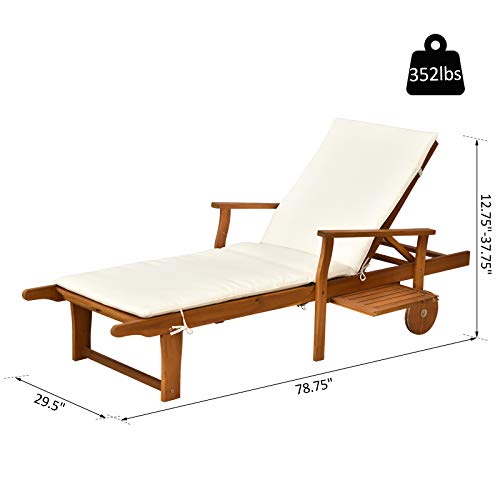 Outsunny Reclining Relaxing Chaise Lounge Chair with 4Level Adjustable