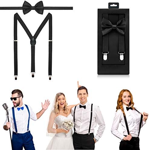McWay Bowtie and Suspender Set For Men, Adults | Premium Quality | With Gift Box | Wide And Adjustable | Classy Design