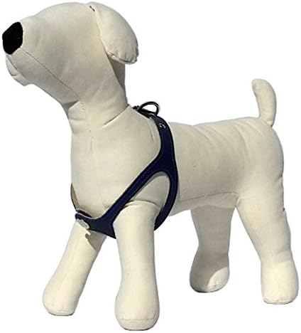 Scrappy Pets No Choke Premium Leather Dog Harness, Size 7/27-31-Inch, Blue