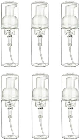 Mini Foaming Dispensers Travel Soap Bottle Liquid Foaming Dispenser for Castile Liquid Soap Plastic Foamer Bottle Pump，50ml (1.7 oz) (6-Pack)