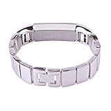 Newest Premium Replacement Accessory Metal Watch Bands Bracelet Strap for Fitbit Alta (No Tracker) (Style C: silver)