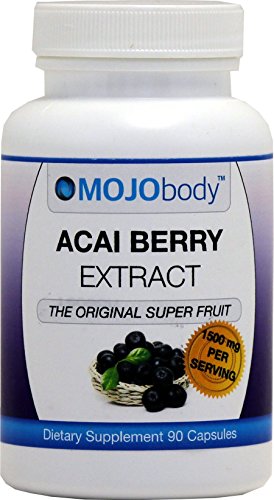 MOJObody Acai Berry Extract, 1500mg 90 Capsules,The Original Super Fruit, Boost Energy, Combats Free Radicals