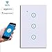 WiFi Smart Wall Light Touch Panel Switch 3 Gang,Remote Control with Smart Phone,Compatible with Alexa and Google Assistant,Timer Function,No Hub Required,Wireless Lighting Control(Wall Switch 3 Gang)