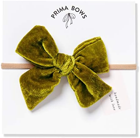 Handmade Velvet Fabric Bows For Girls, For Newborns Through Toddlers (1 Size Fits All) - Prima Bows