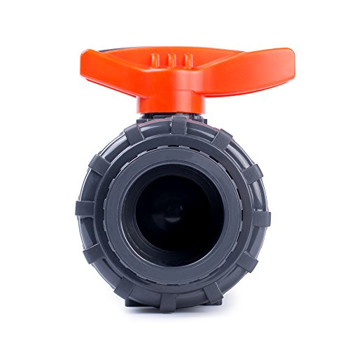 HYDROSEAL Kaplan PVC 1 1/2" True Union Ball Valve with Full Port, ASTM
