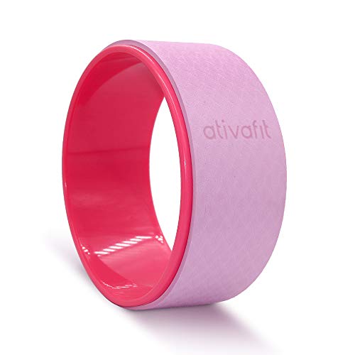 ATIVAFIT 13″Yoga Wheel Exercise Wheel Prop for Release Tight Chest and Shoulders Back Wheel Durable Dharma Yoga Wheel for Stretching and Improving Yoga Poses Yoga Roller Wheel 13 x 5 inch Purple
