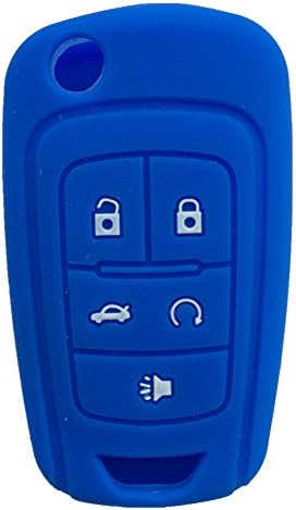 New Blue Silicone Cover Holder Case Fob Cover for 2010-2014 BUICK LaCrosse Flip Keyless Case cover 5 Buttons