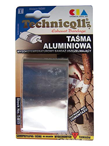 Ruban adhésif en aluminium haute température 1,2 m/50 mm pour tuyaux d'échappement de cheminée