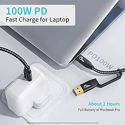 PHIXERO USB C to USB C Cable 1Ft, 20Gbps Data