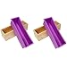 Ogrmar Flexible Rectangular Soap Silicone Mold with Wood Box DIY Tool for Soap Cake Making 42oz (Purple-2PCS) primary