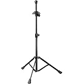 Ngdiluxury Trombone Stand, Adjustable Height Retractable Trombone Stands | Heavy Duty Matte Black Metal Trombone Holder, Foldable Tripod Base, Soft Rubber Bell Support, Anti Slip Feet