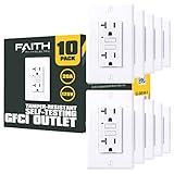 Faith 20A GFCI Outlet, Tamper-Resistant GFI Duplex