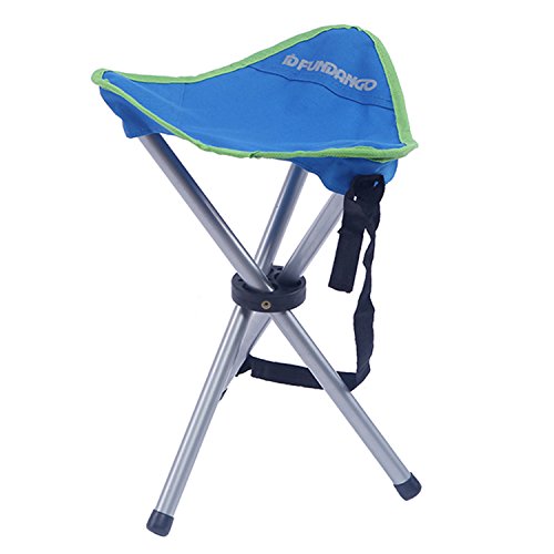 FUNDANGO Lightweight Portable Heavy Duty Folding Tripod Camping Stool, Great for Backpacking Hiking Fishing, Ultralight, Compact, Blue
