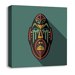 Canvas Wall Art African Culture Pattern Painting Artwork for Home Prints Framed - 12x12 inches