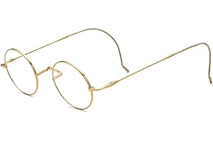 FONEX Titanium Glasses Frame Men,Vintage Retro Round Ultralight Optical Eyeglasses Women Vintage Eyewear