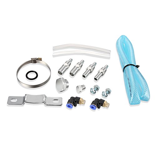 Dromedary Black Aluminum Oil Reservoir Catch Can Tank Kit Breather Filter Baffled
