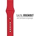 FanTEK Soft Silicone Sport Style Replacement iwatch Strap for Apple Wrist Watch 42mm Models - Small/Medium - Red