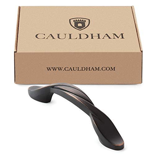 Cauldham 10 Pack Solid Braided Kitchen Cabinet Pulls Handles (3" Hole Centers) - Drawer/Door Hardware - Style M260 - Oil Rubbed Bronze