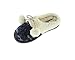 Beyond Girls Faux Crochet Wool Speckled Clog Slipper With Faux Fleece Lining Navy 4-5