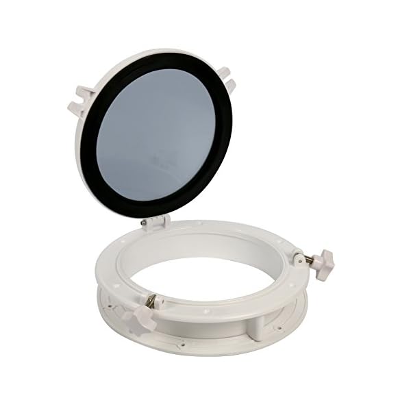 Amarine-made-Boat-Yacht-Round-Opening-Portlight-Porthole-10-Replacement-Window-Port-Hole-ABS-White-Tempered-Glass-Marineboatrv-Portlight-Hatch