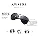 WELUK Aviator Sunglasses for Men Polarized Large Metal Frame - UV 400 Protection 63mm Black Lens