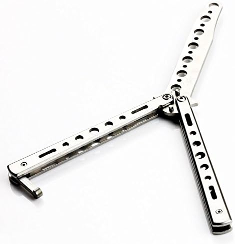 Icetek Sports Metal Practice Bali Song Butterfly Trainer Knife, Silver