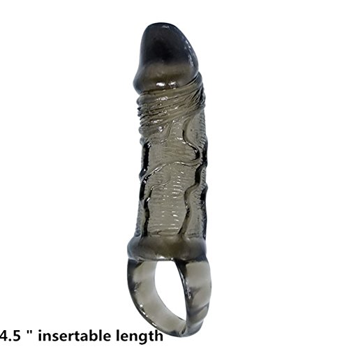 Realistic Soft Silicone Penis Extender, Penis Enhancer, Cock Penis Sheath, Penis Enlargement Sleeve Condom Sexual Delay Ejaculation Toy for Men, Black