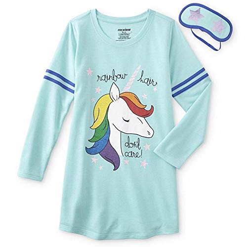 Unicorn Glitter Nightgown And Sleep Mask Set Rainbow Hair Don't Care