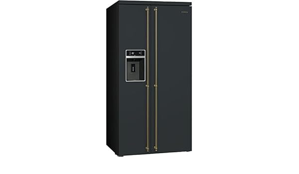 Smeg SBS8004AO Independiente A+ Antracita nevera puerta lado a ...