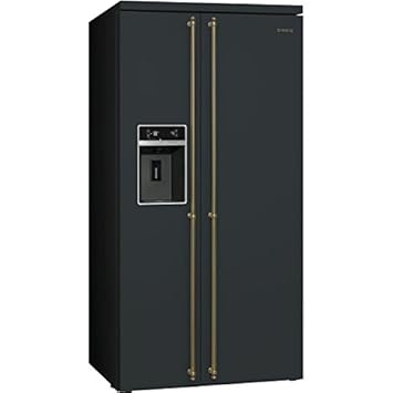 Smeg SBS8004AO Independiente A+ Antracita nevera puerta lado a ...