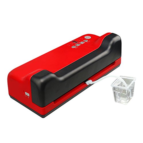 Wotefusi Vacuum Sealer Machine Automatic Bags Sealing Machine for Household Dry/Wet Food Storage 110V-220V Black & Red