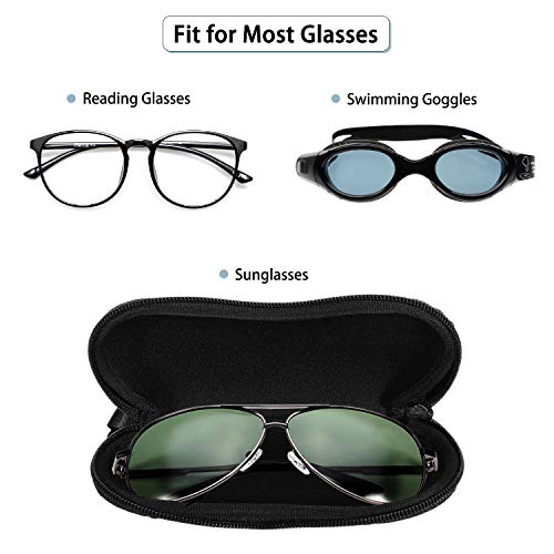 Hifot Soft Eyeglasses Case 2 Pack, Neoprene Porteble Travel Slip in Eyeglasses Bag Sunglasses Pouch Holder with Clip - Thumbnail 6