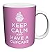 Keep Calm and Eat a Cupcake Pink Novelty Food Humor Quote Ceramic Gift Coffee (Tea, Cocoa) 11 Oz. Mug