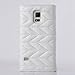 Caseland Leather Wave Line Metal Bowknot Rhinestone Flip Wallet Case for Samsung Galaxy S5 - White