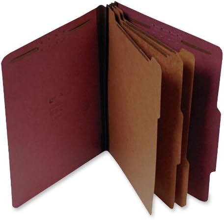S J Paper S61850 S J Paper Std 3" Expansion Classification Folder, Legal, 8-Section, Red, 10/Box