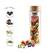 The Goddess On The Go Glass Infuser Water Bottle - Luxury Packaging - BPA Free Double Wall Glass Travel Mug with Natural Bamboo Lid - Leakproof Tea Bottle For Fruit Infusion, Hot & Cold Tea