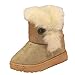 Ikevan Snow Boots Baby's Winter Cotton Boots Fur Velvet Anti-Slip thicken Short Tube Martin Boots Girls Kids Warm Boots Toddler Shoes 1-3 years old (21, Khaki)