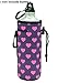 water bottle sleeve with clip, Carrier Cover Neoprene Water Bottle Drawstring Insulator Cooler Sleeve bag (Rose Red)
